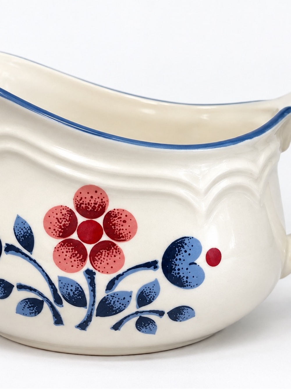 Vintage Cumberland Stoneware Brambleberry Floral Gravy Boat